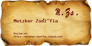 Metzker Zsófia névjegykártya